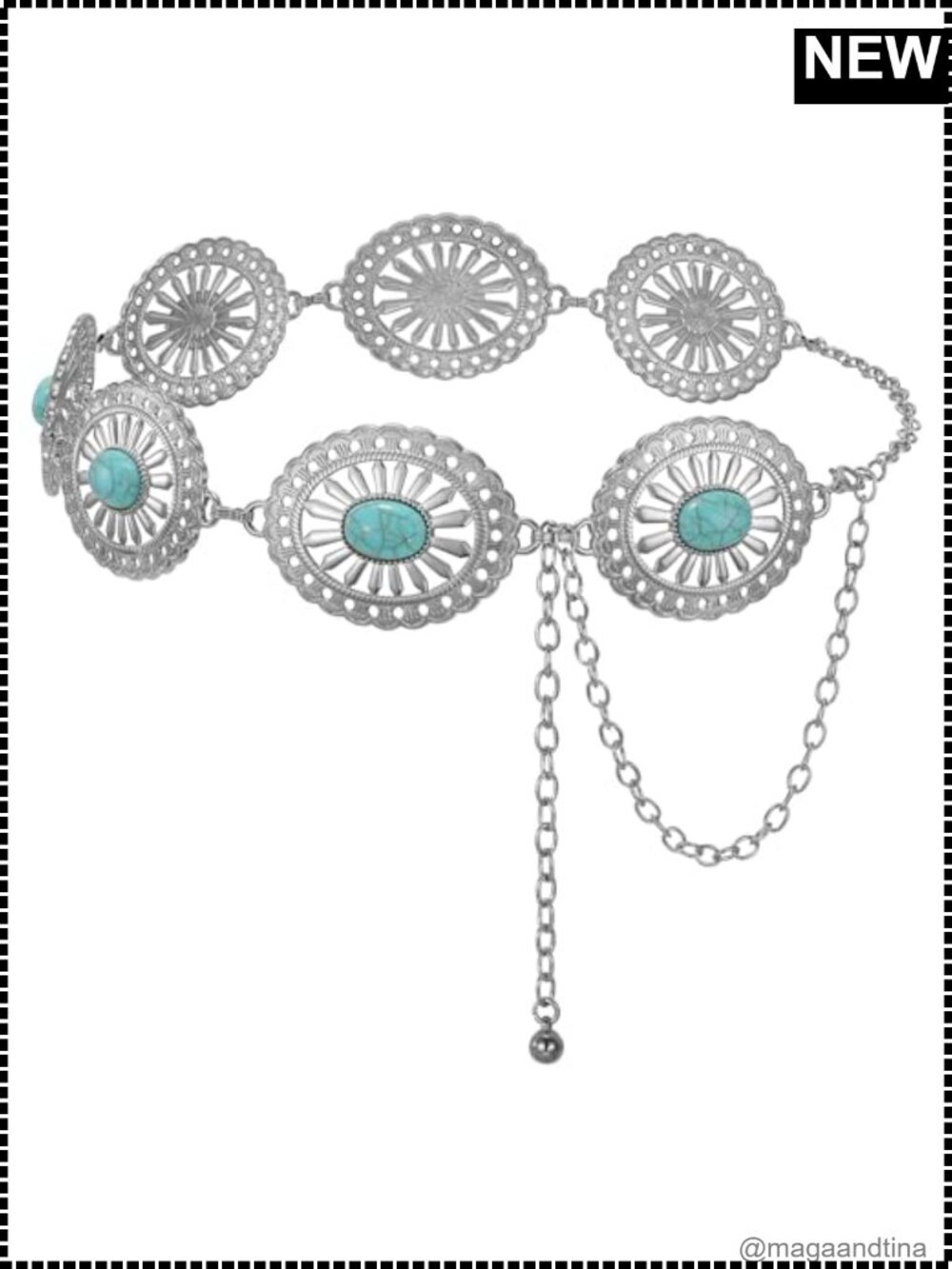 Western Concho Chain Belt Women Cowgirl Silver Gold Metal Waist for Dresses